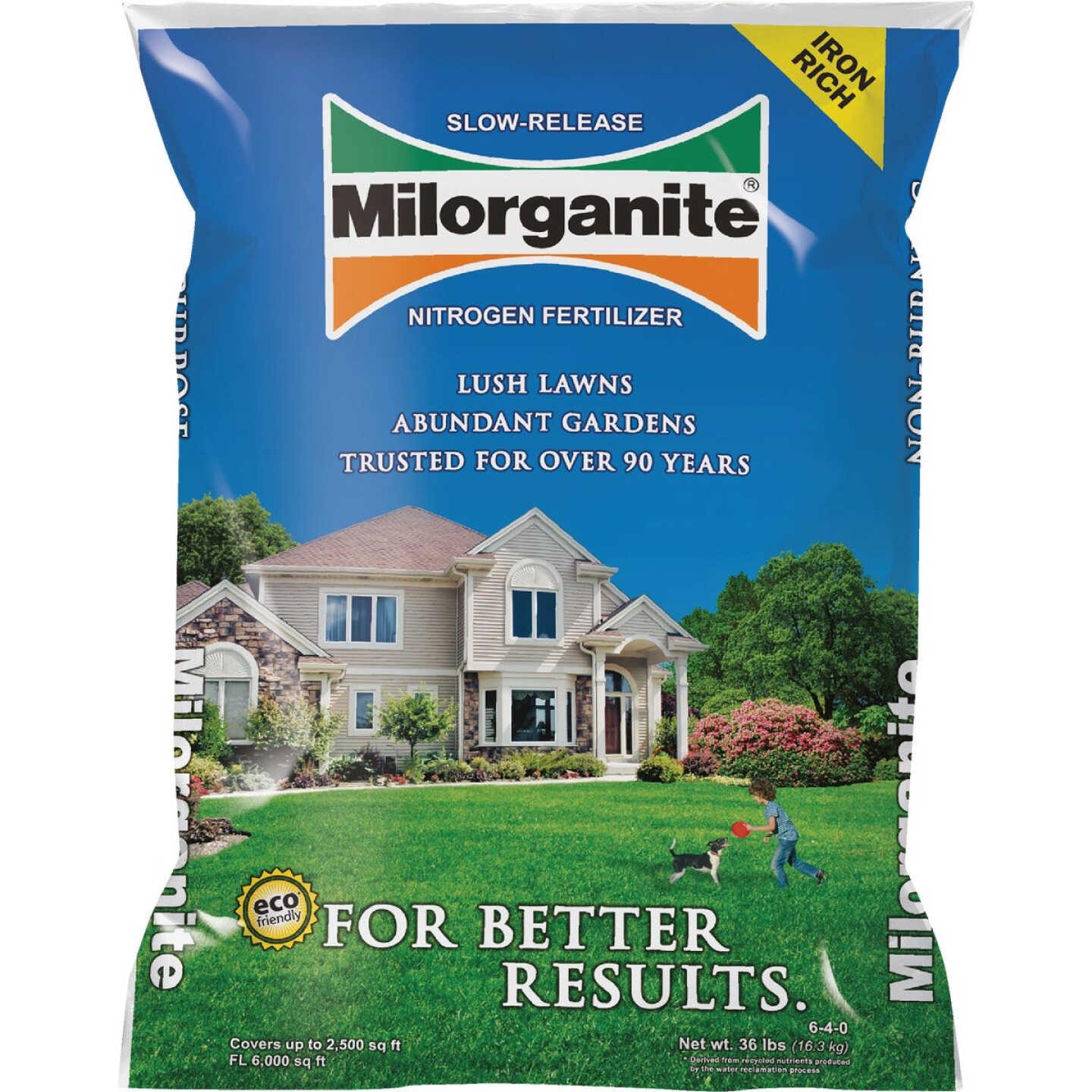 Milorganite 32 Lb. 2500 Sq. Ft. 6-4-0 Slow-Release Nitrogen Lawn Fertilizer Image 1