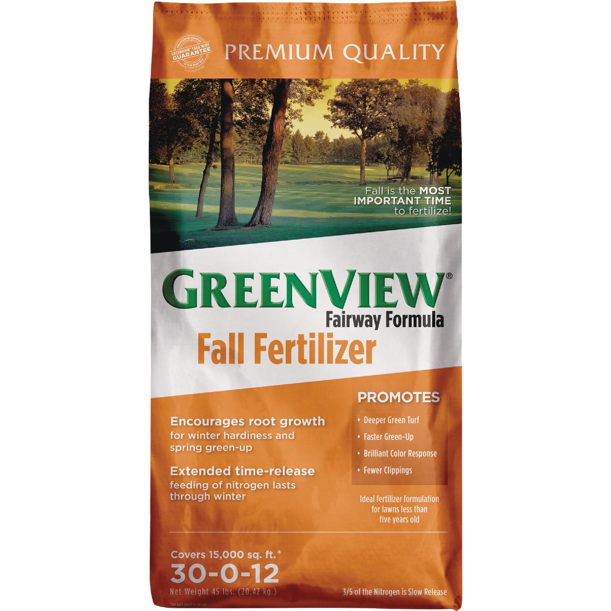 GreenView Fairway Formula 45 Lb. 15,000 Sq. Ft. 30-0-12 Fall Fertilizer