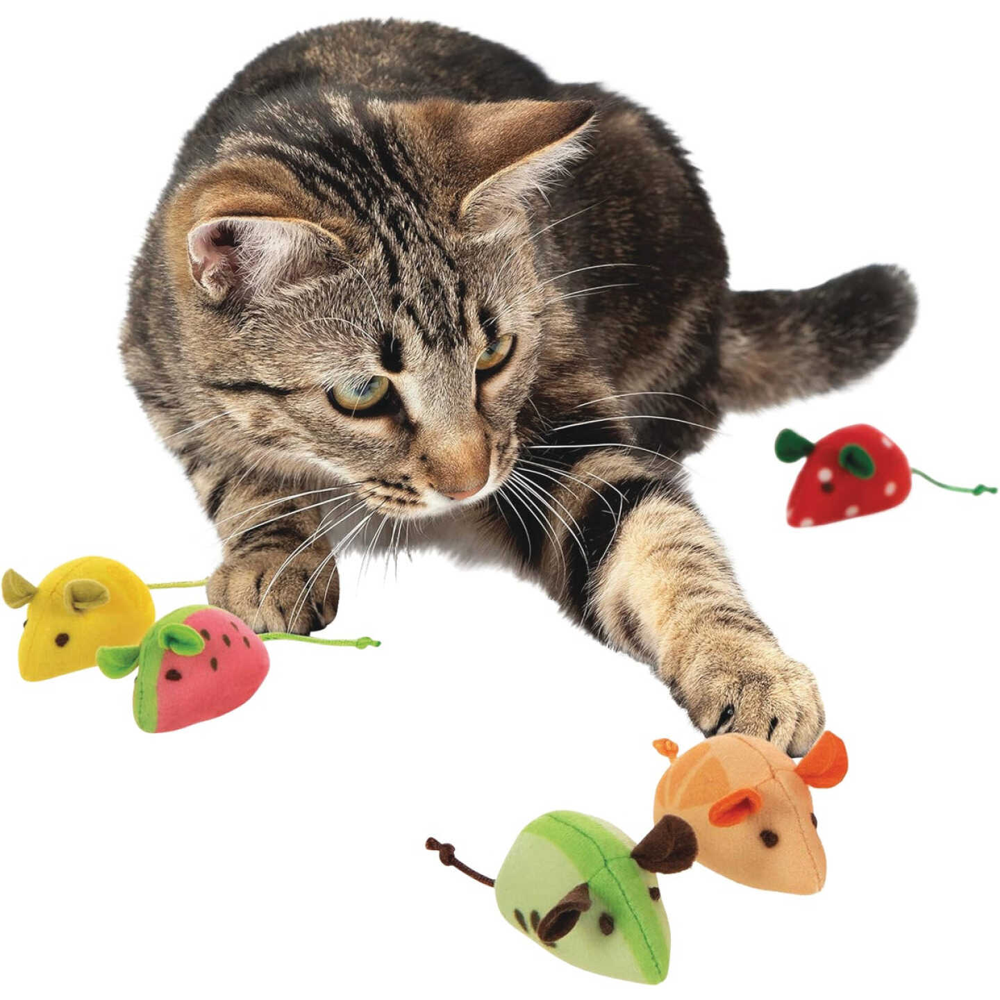 SmartyKat Skitter Slices Plush Catnip Mice Cat Toy (5-Pack) Image 4