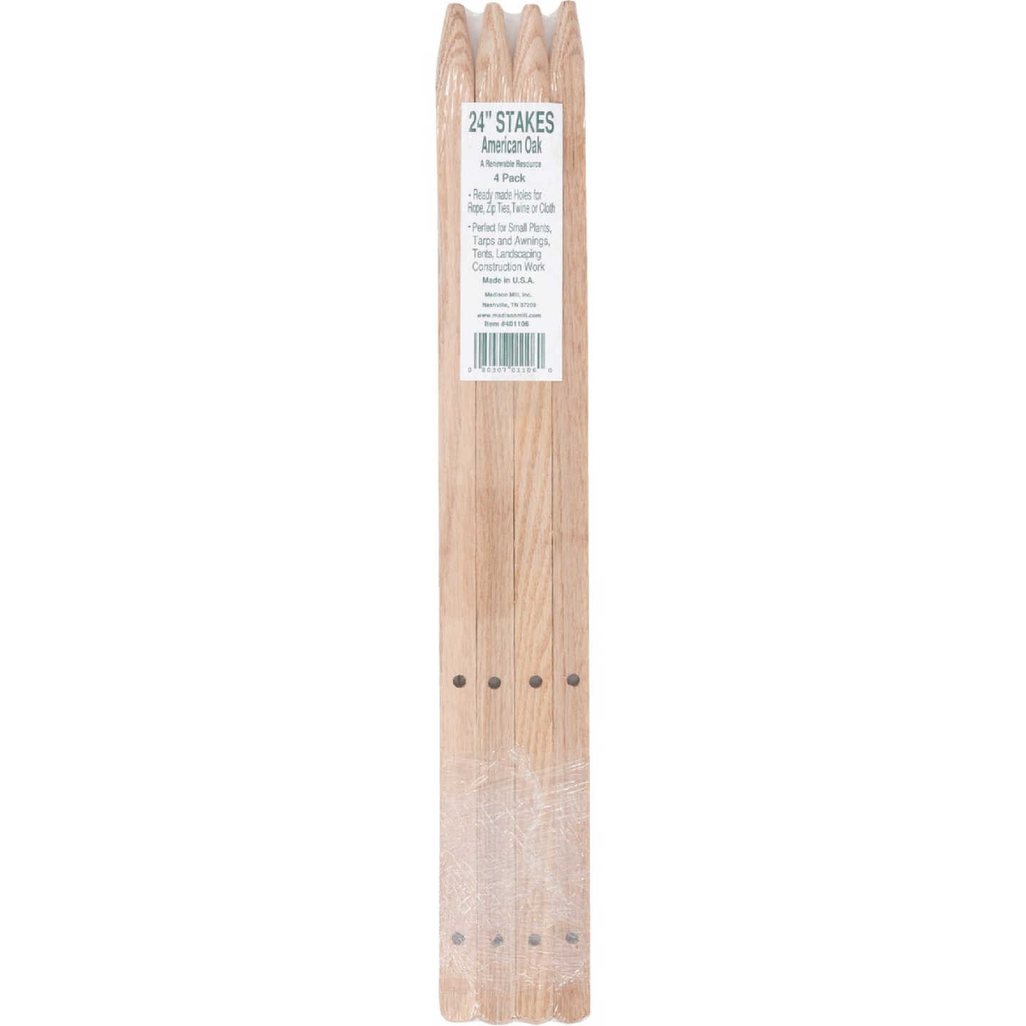 Madison Mill 24 In. Oak Wood Plant Stake (4-Pack) Image 2