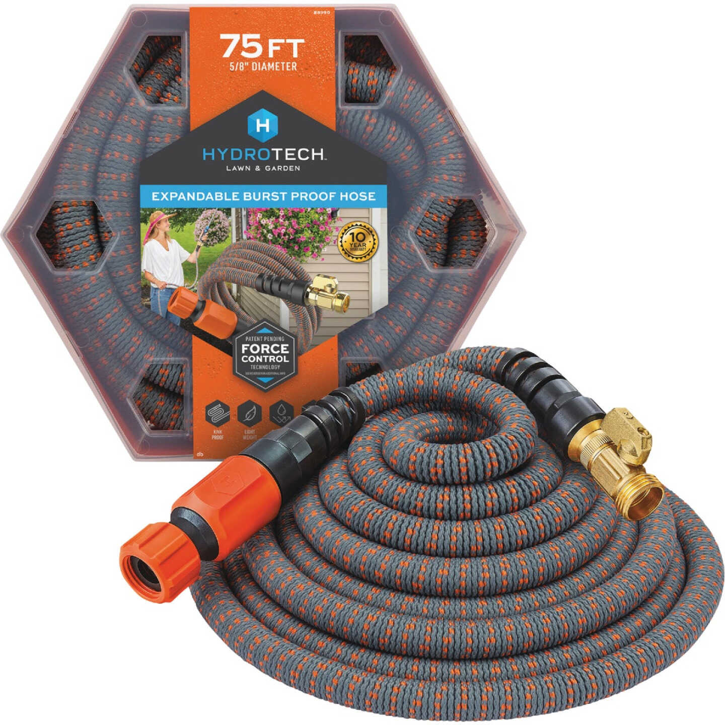 Hydrotech 5/8 In. Dia. x 75 Ft. Orange Expandable Burst Proof Hose Image 1