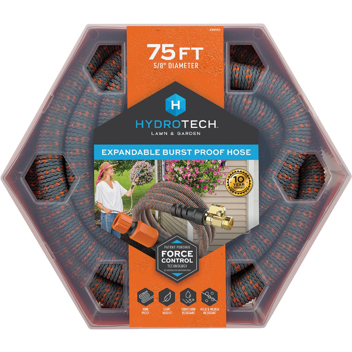 Hydrotech 5/8 In. Dia. x 75 Ft. Orange Expandable Burst Proof Hose Image 8