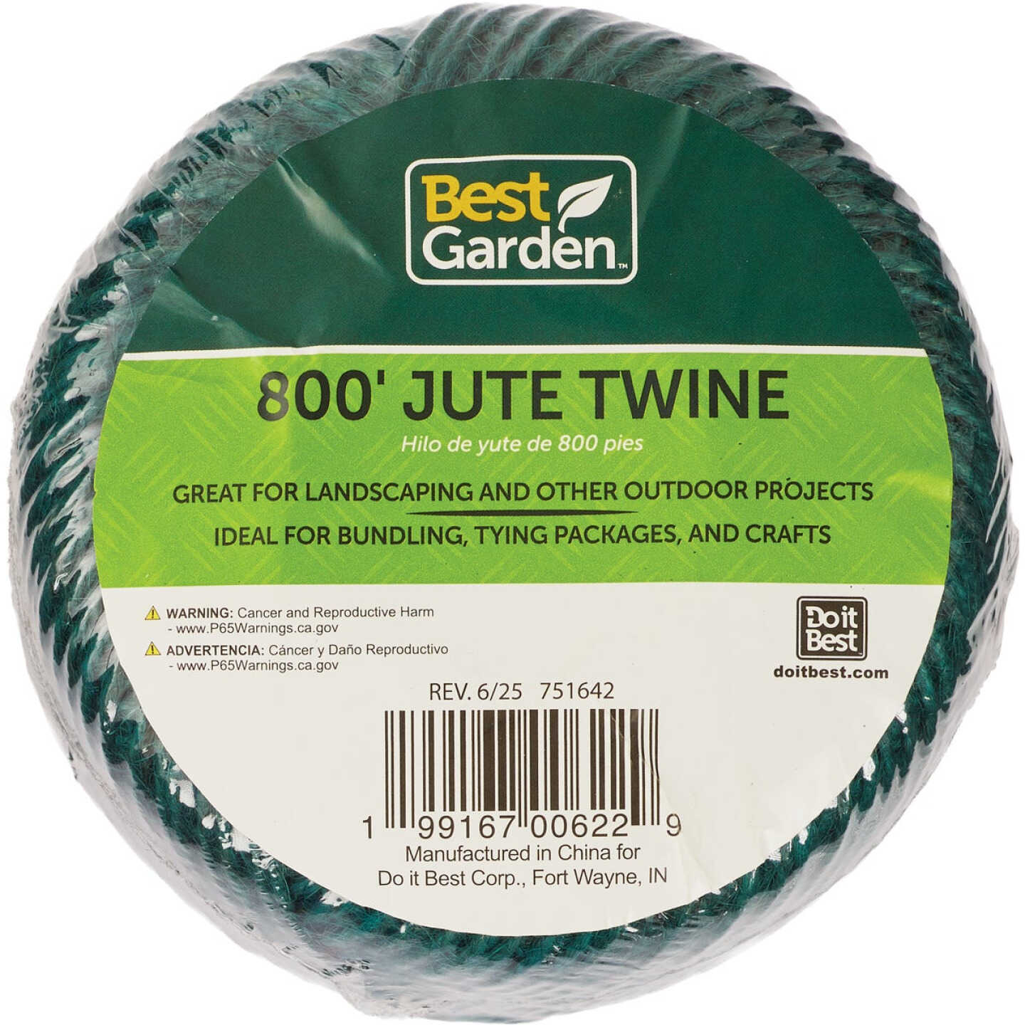 Best Garden 800 Ft. Jute Tomato Twine Plant Tie Image 1