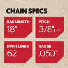 Oregon S62T AdvanceCut Chainsaw Chains 2-Pack, for 18 In. Bar - 62 Drive Links - fits Husqvarna, Echo, Poulan, Craftsman, Echo and more Image 5