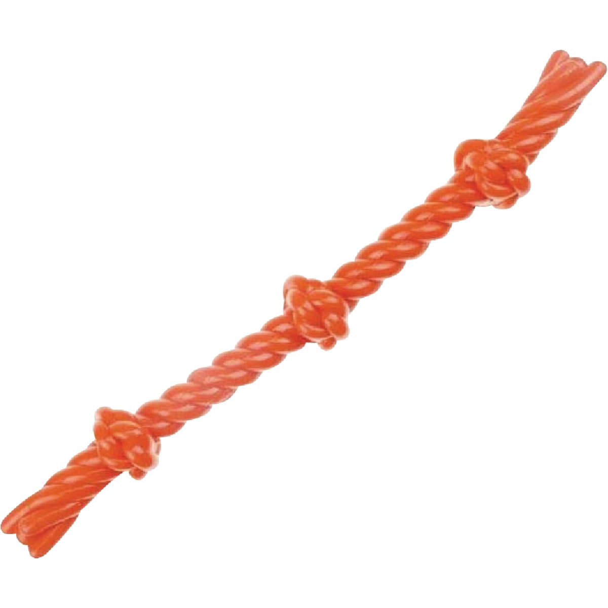Boss Pet Infinity TPR 3-Knot TPR Rope Orange Dog Toy