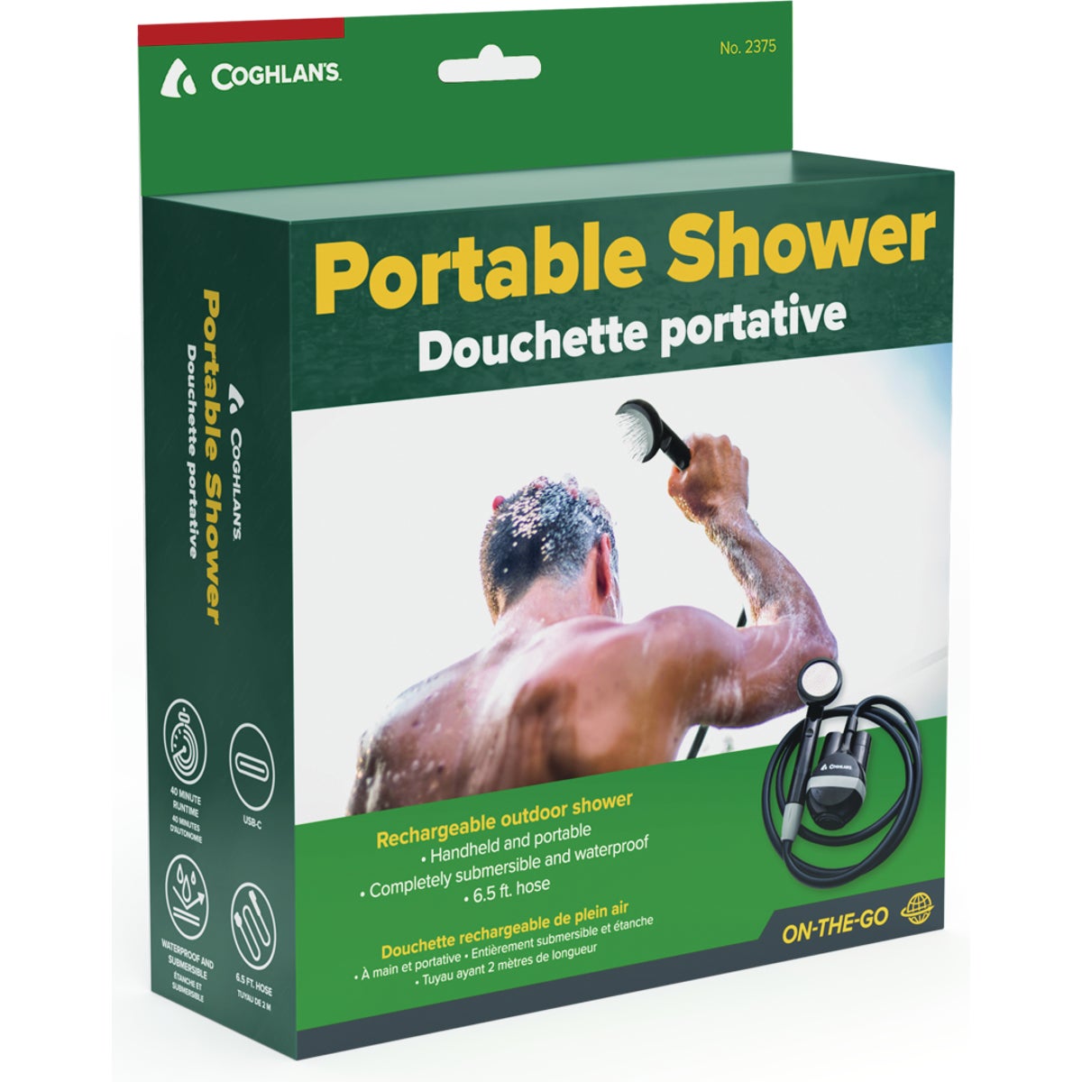 Coghlans Portable Rechargeable Camp Shower Image 2