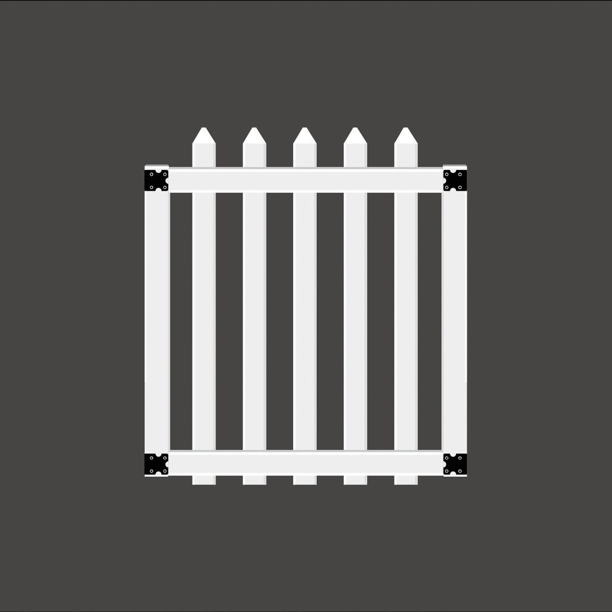 41-1/2 In. W. x 4 Ft. H. Spaced White Vinyl Picket Gate