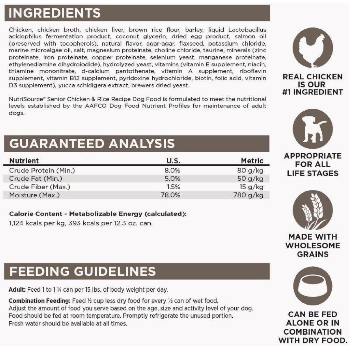 NutriSource 12.3 Oz. Senior Recipe Grain Free Wet Dog Food Image 6