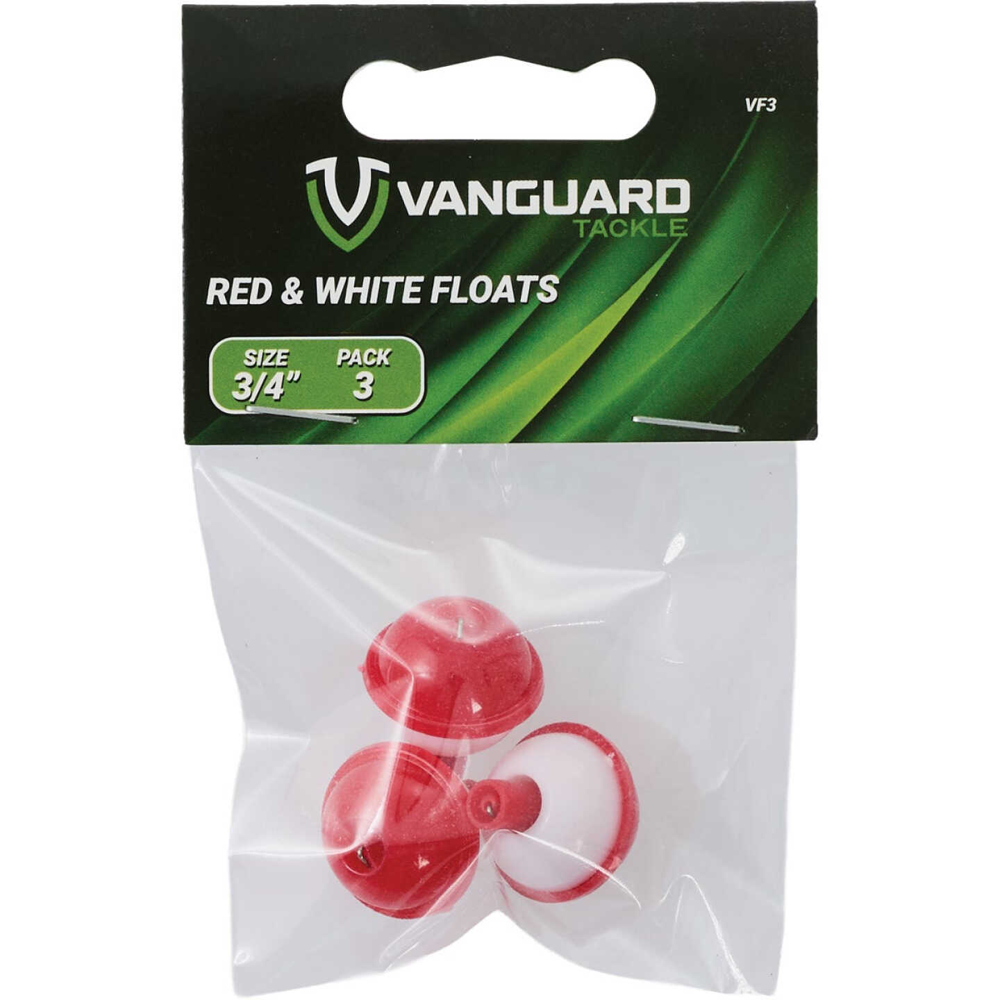 Vanguard 3/4 In. Red & White Push-Button Fishing Bobber Float (3-Pack) Image 2
