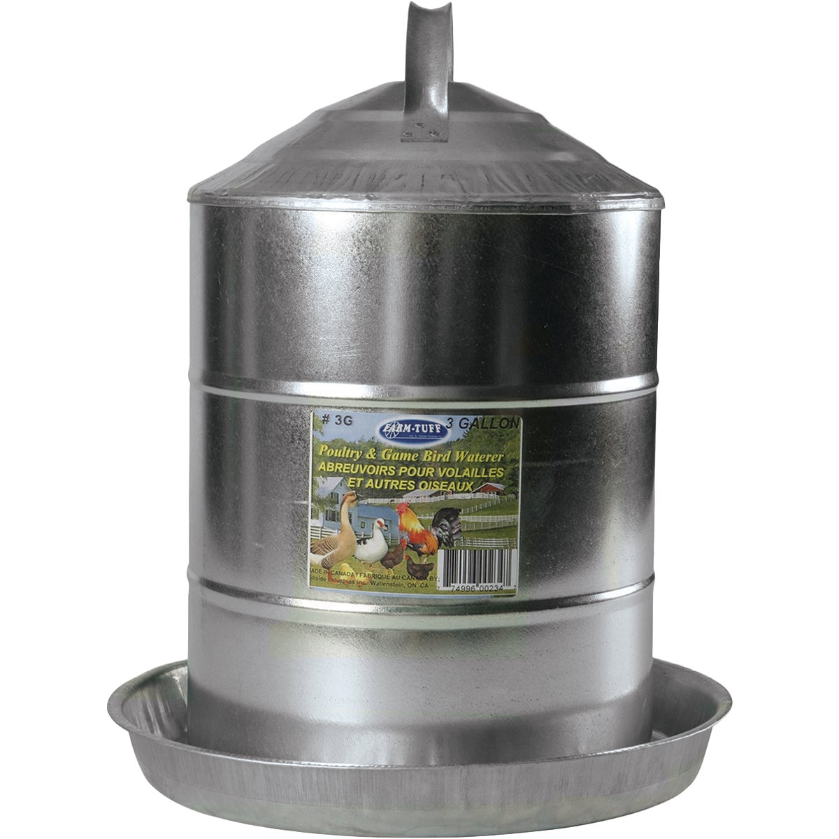 Farm-Tuff 3 Gal. Galvanized Poultry Fountain Image 3