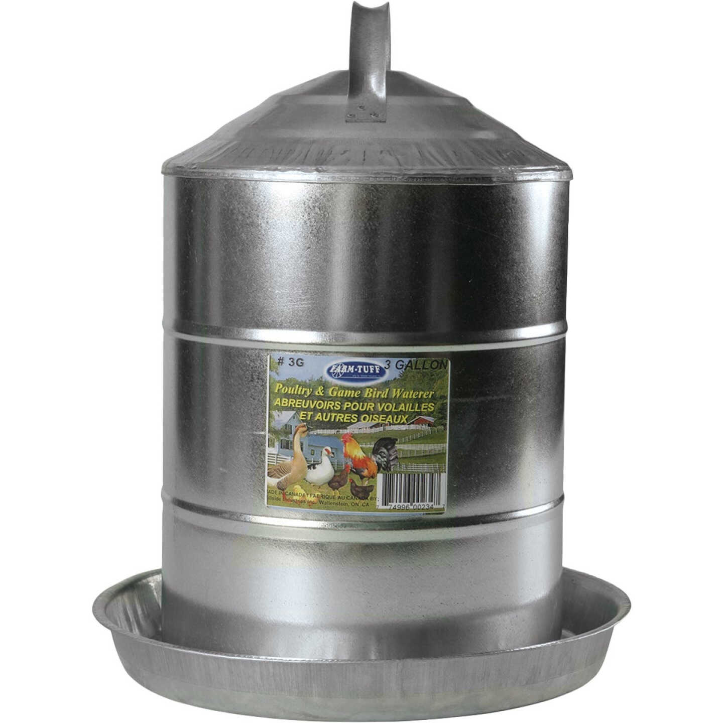 Farm-Tuff 3 Gal. Galvanized Poultry Fountain Image 3