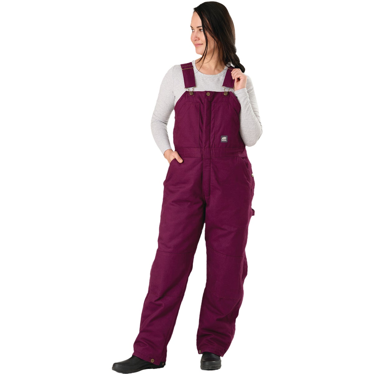 Berne Women's 2XL Plum Softstone Duck Insulated Bib Overall