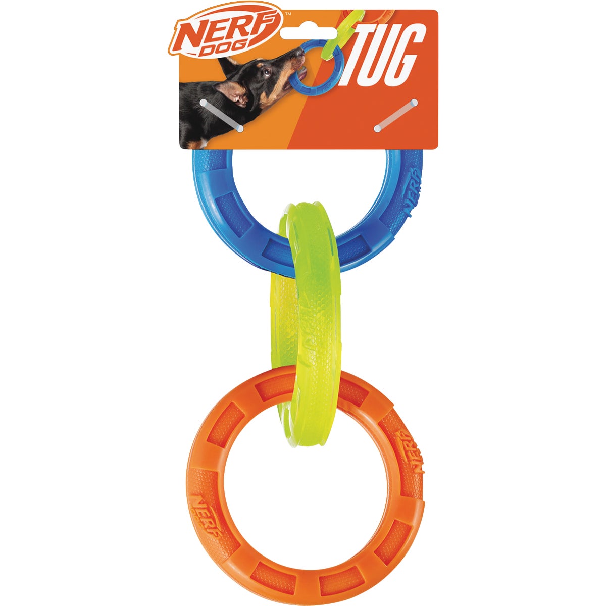 Nerf Dog 10.5 In. TPR 3-Ring Tug Dog Toy