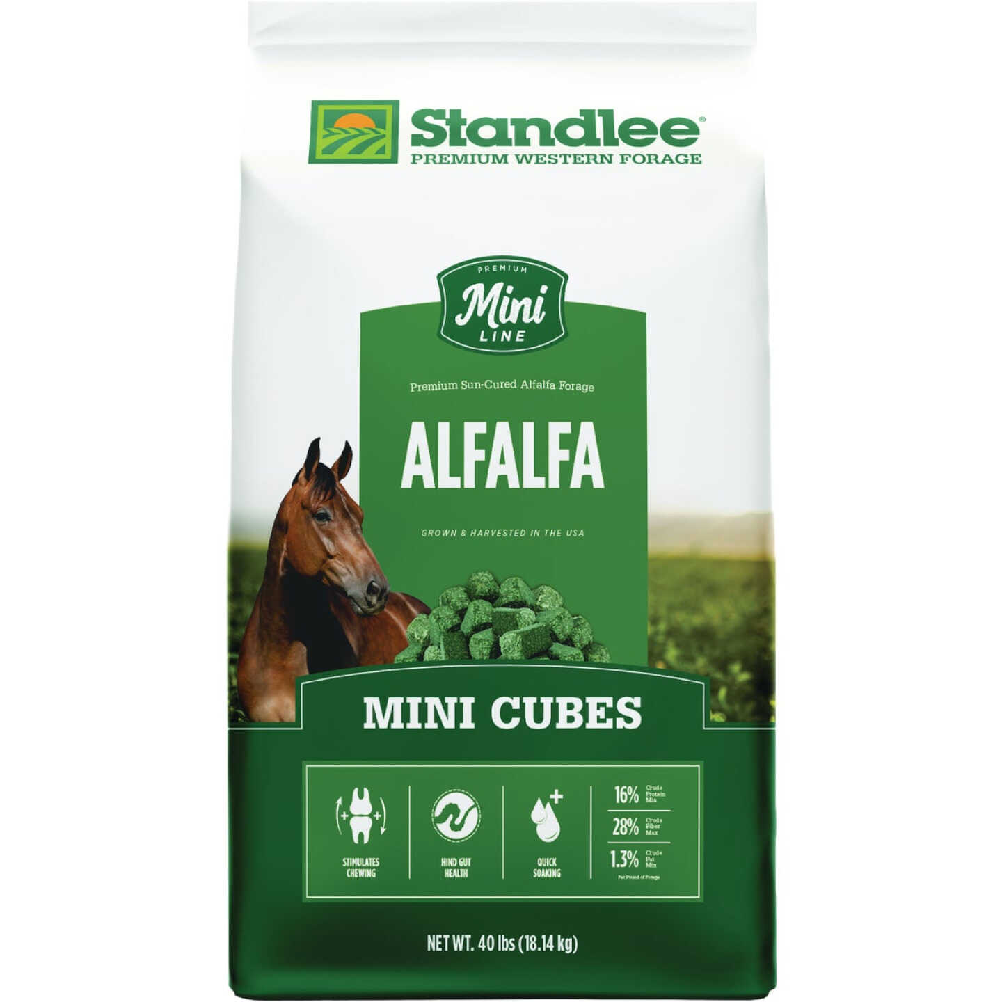 Standlee Premium Western Forage 40 Lb. Alfalfa Hay Mini Cubes Image 1