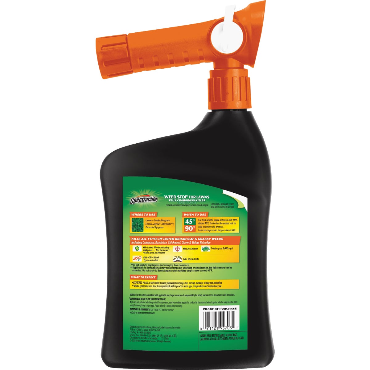 Spectracide Weed Stop For Lawns Plus Crabgrass Killer Concentrate 32 Oz. Ready To Spray Hose End Weed Killer Image 4