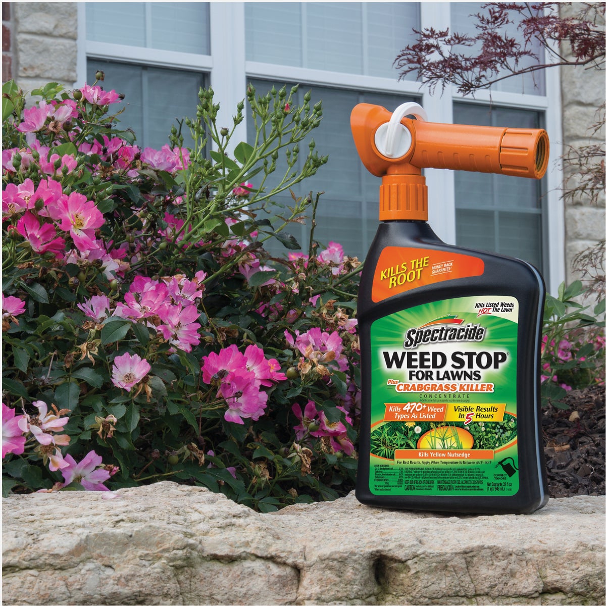 Spectracide Weed Stop For Lawns Plus Crabgrass Killer Concentrate 32 Oz. Ready To Spray Hose End Weed Killer Image 2