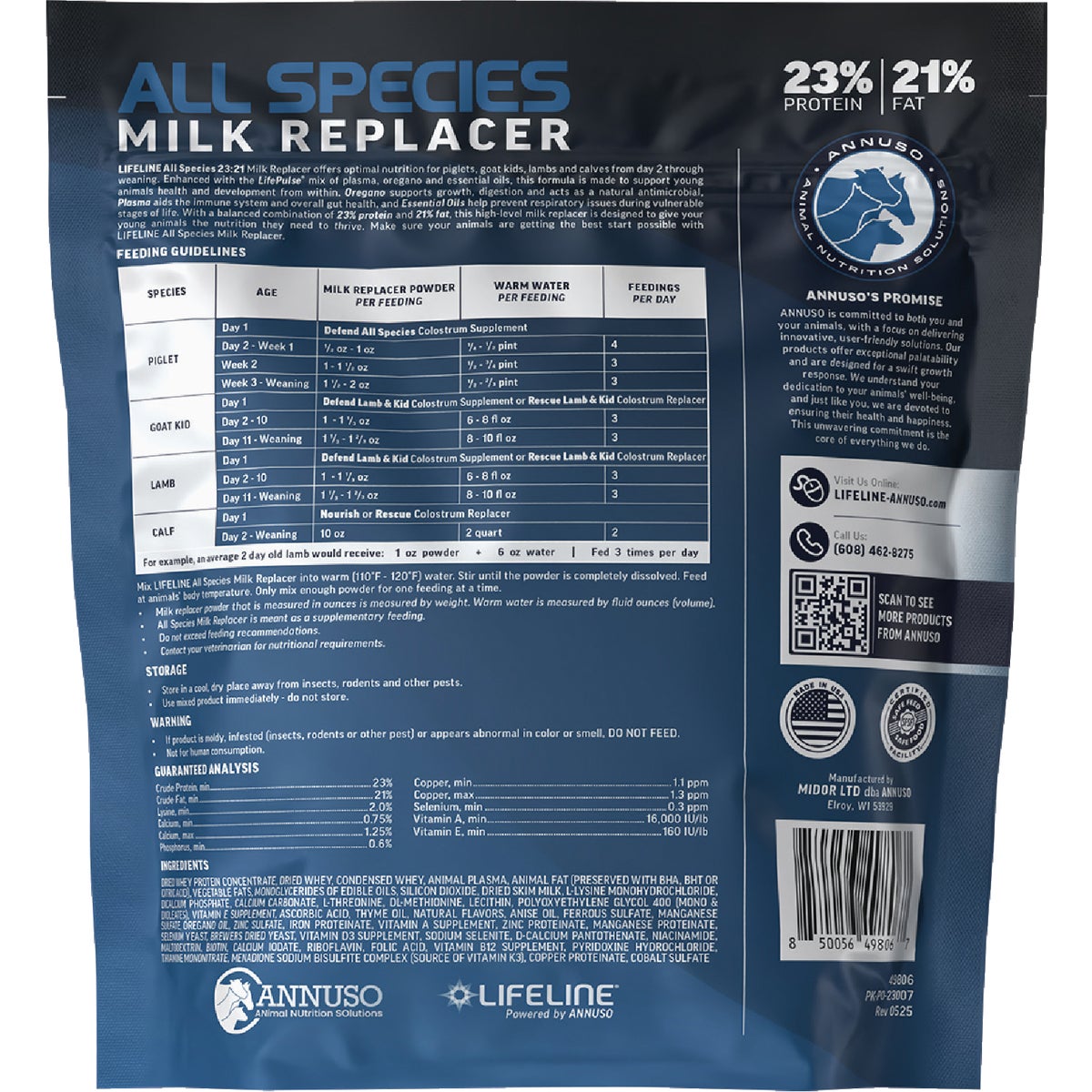 LifeLine 6 Lb. 23% Protein/21 % Fat All Species Milk Replacer Image 2