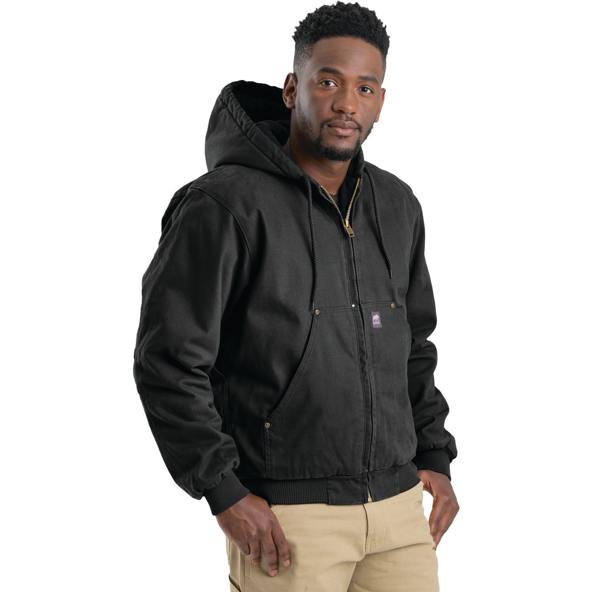 Berne Heartland Men's Medium Black Hooded Work Jacket