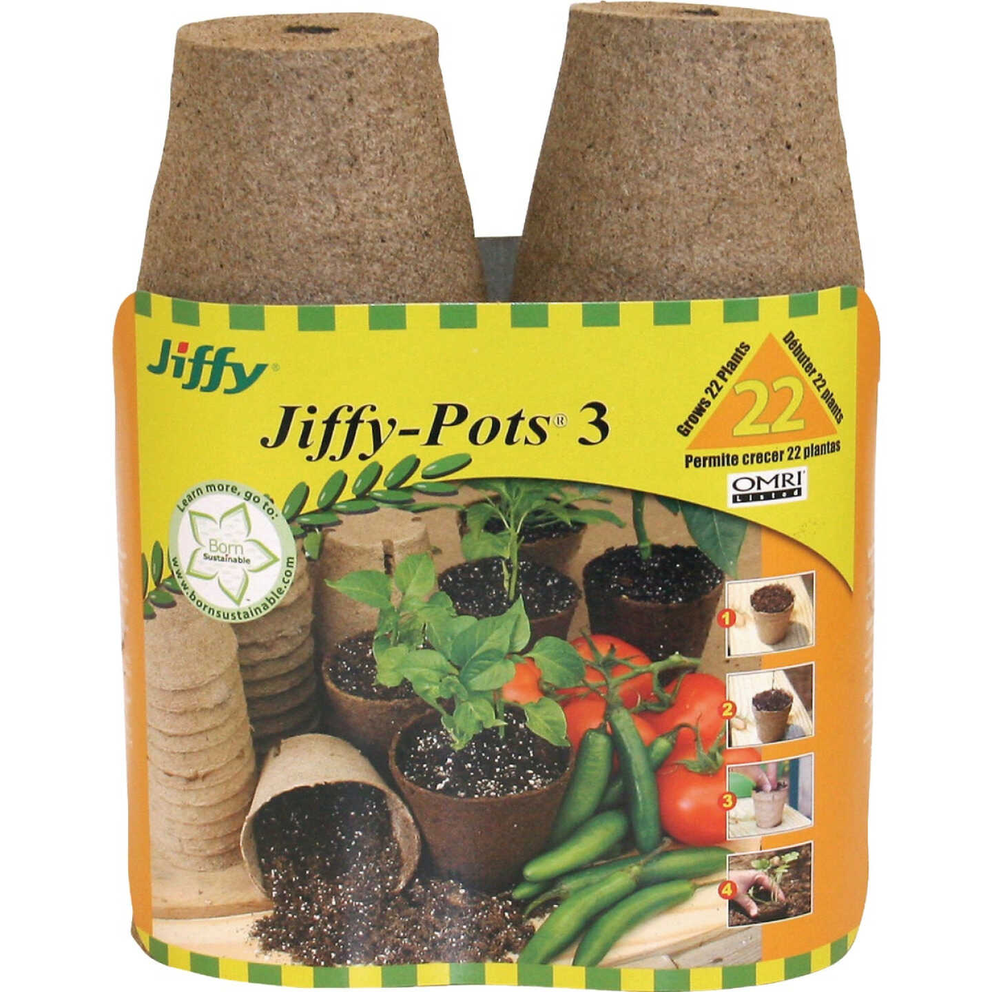 Jiffy 3 In. W. Round Peat Pot (22-Pack) Image 1
