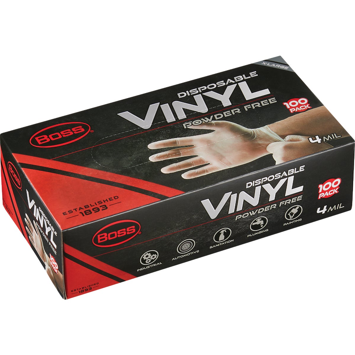 Boss XL Vinyl Disposable Gloves (100-Pack) Image 2