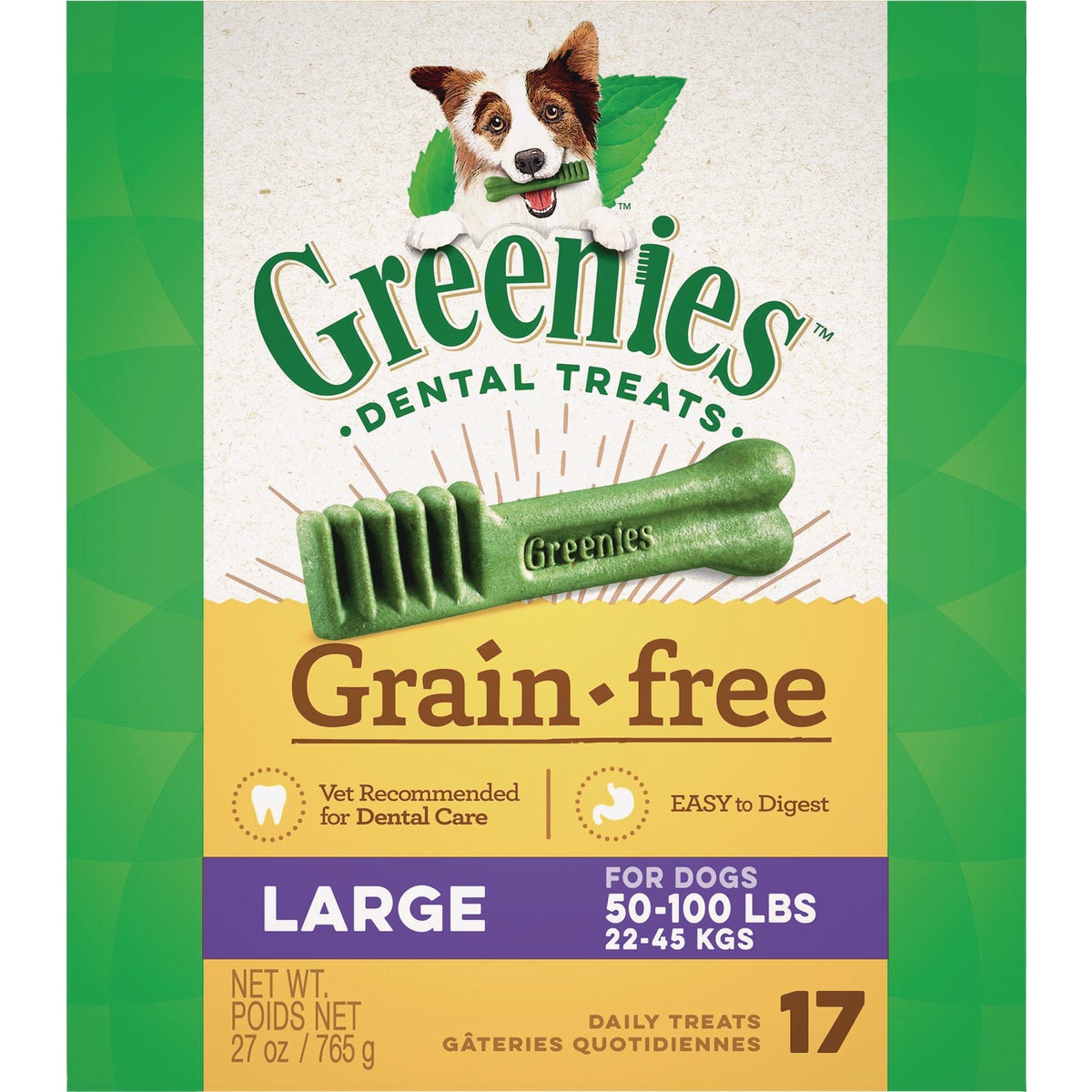 Greenies Large Dog Original Flavor Grain-Free Dental Dog Treat (17-Pack)