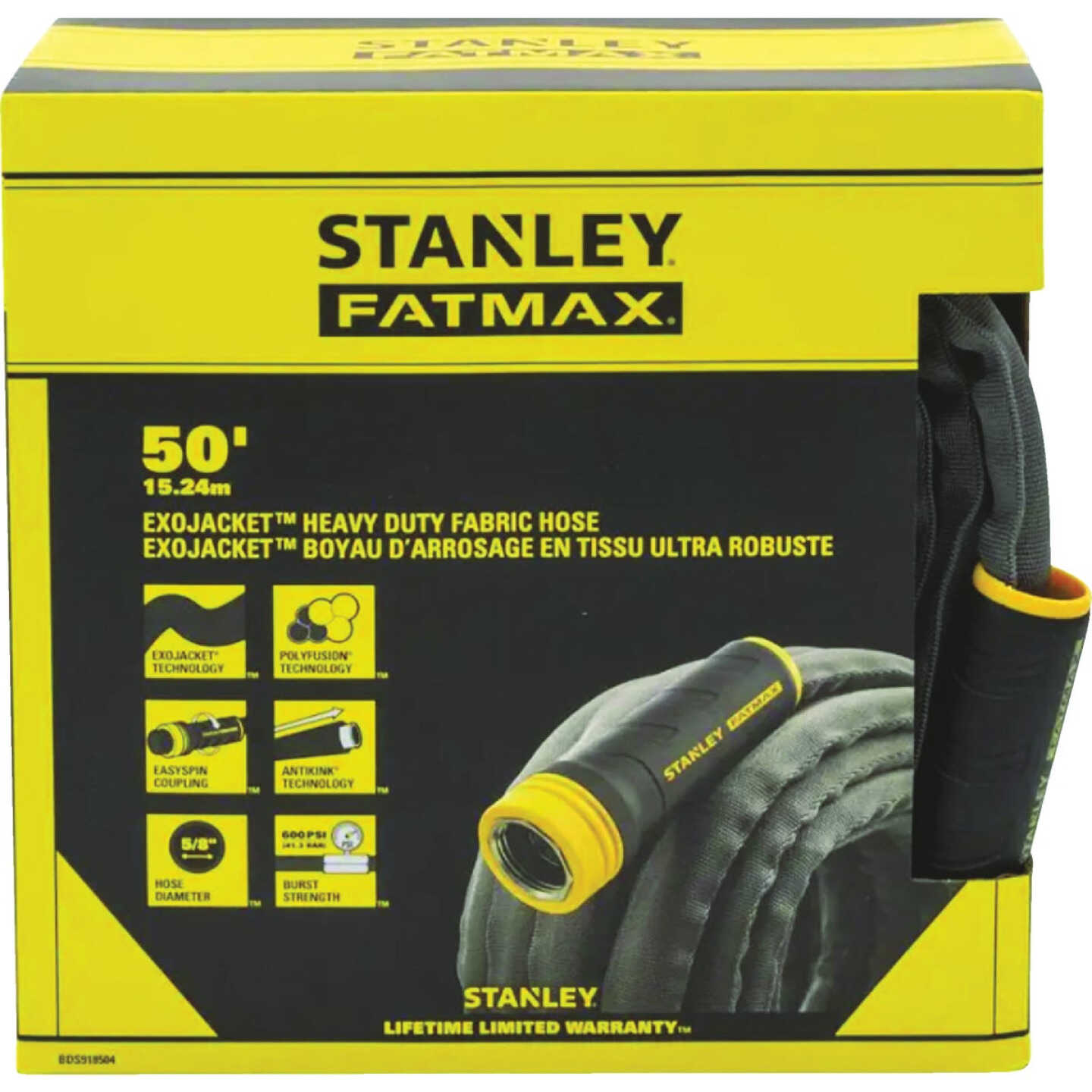 Stanley FatMax Exojacket 5/8 In. x 50 Ft. Fabric Hose with Swivel Coupling Image 2