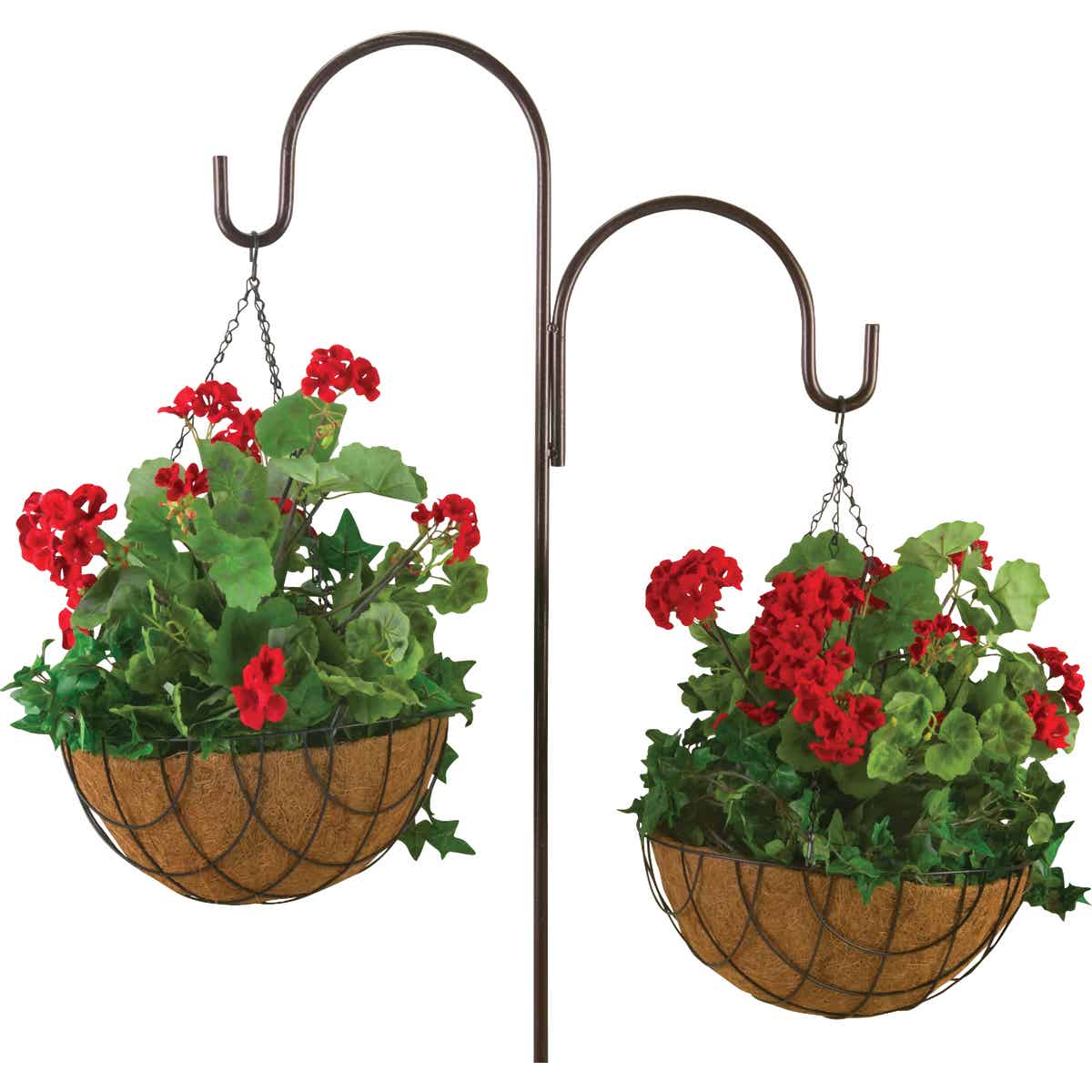 Best Garden 14 In. Steel Rod Black Powder Coat Hanging Plant Basket Image 2