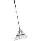 Best Garden 24 In. Steel Leaf Rake with 50 In. Fiberglass Handle (24-Tine) Image 1