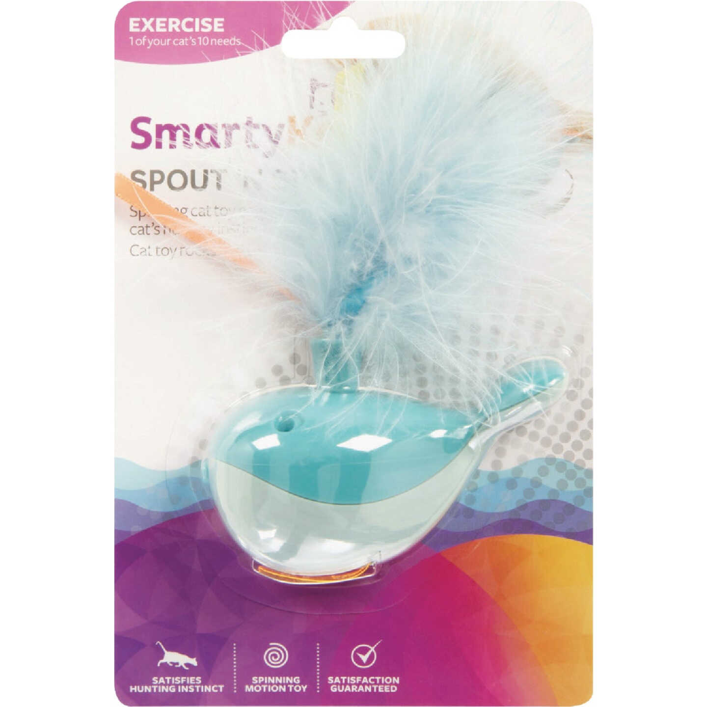 SmartyKat Spout 'N Spin Electronic Motion Whale Cat Toy Image 1