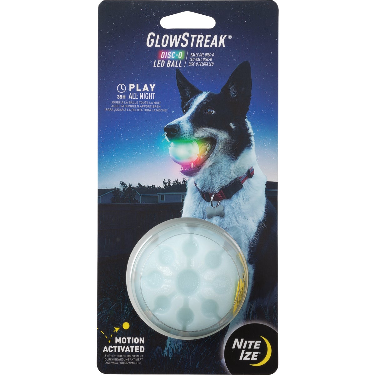 Nite Ize Glow Streak Color Changing LED Ball Dog Toy
