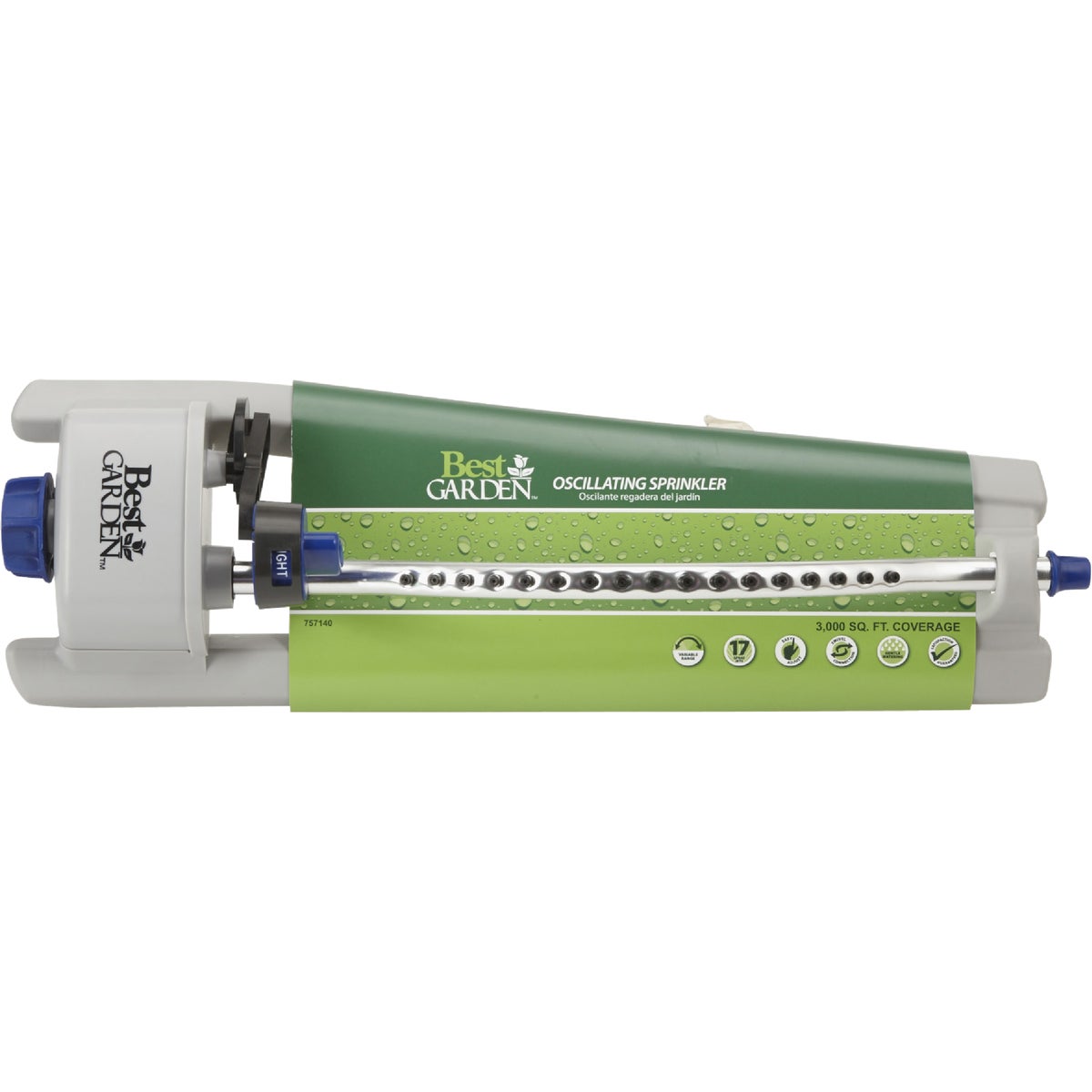 Best Garden Poly 3000 Sq. Ft. Blue & Gray Oscillating Sprinkler Image 2