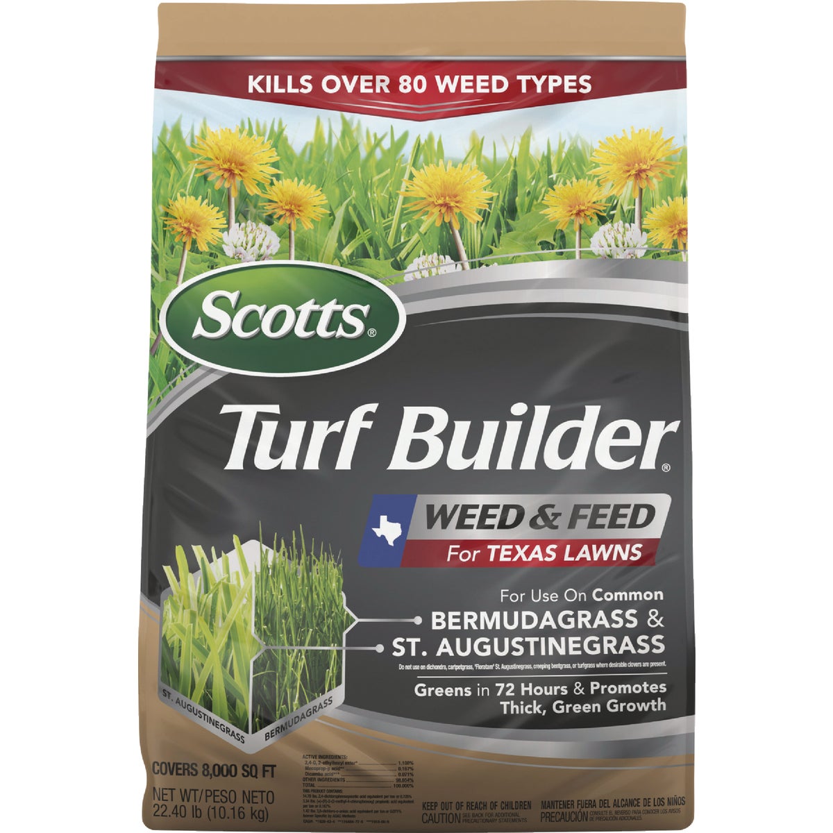 Scotts Turf Builder 22.4 Lb. 8000 Sq. Ft. 29-0-10 Weed & Feed for Texas Lawns