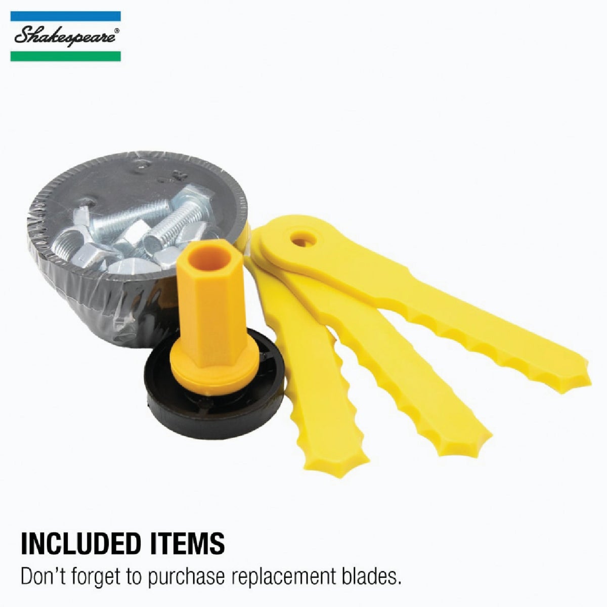 Shakespeare Push-N-Load 3-Blade Fixed Feed Universal Shaft Replacement Trimmer Head Image 6