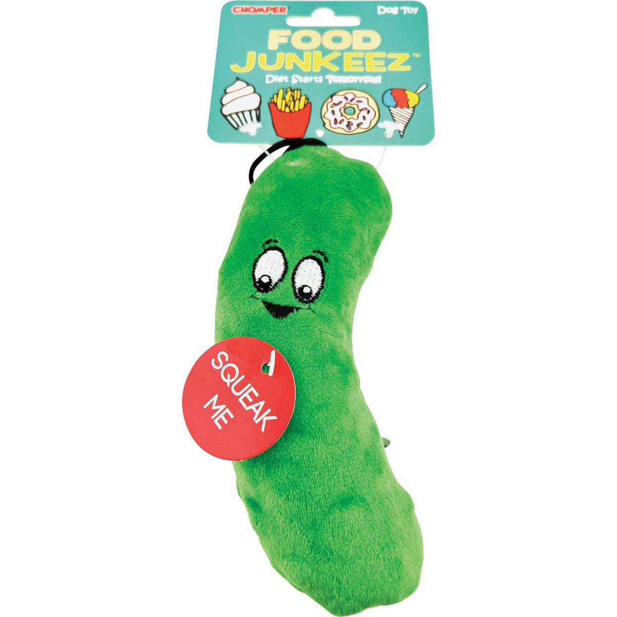 Boss Pet Chomper Food Junkeez Plush Pickle Small Dog Toy Image 2