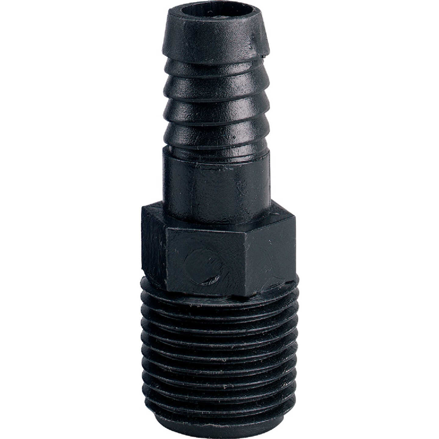 Orbit 1/2 In. MNPT x 1/2 In. Barbed Plastic Riser Flex Fitting Straight Adapter Image 1