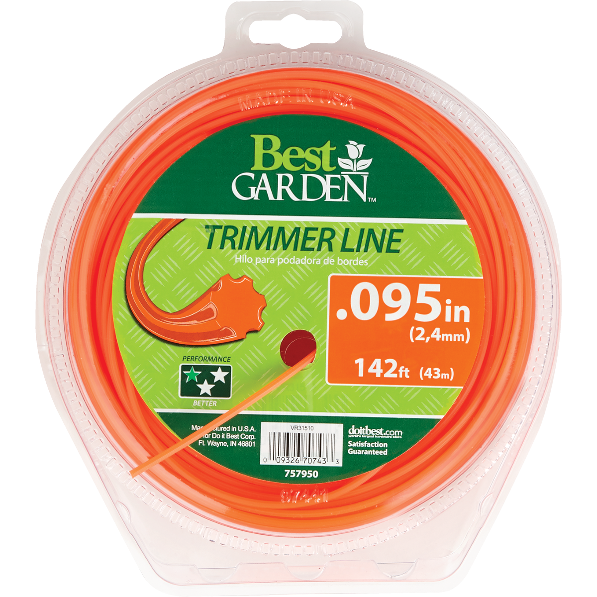 Best Garden 0.095 In. x 142 Ft. Universal Geared Trimmer Line Image 1
