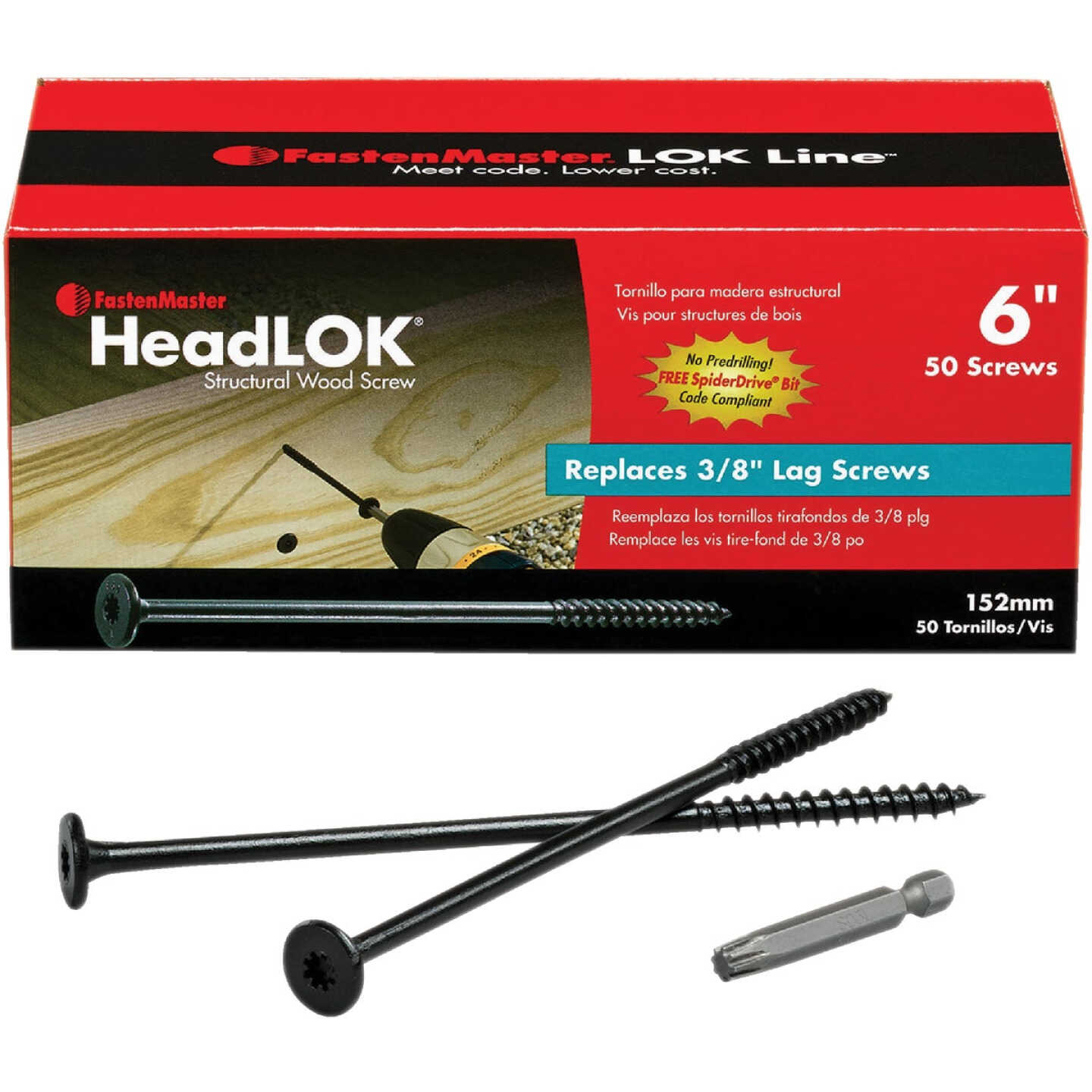 FastenMaster HeadLok 6 In. Structural Wood Screw (50-Count) Image 1