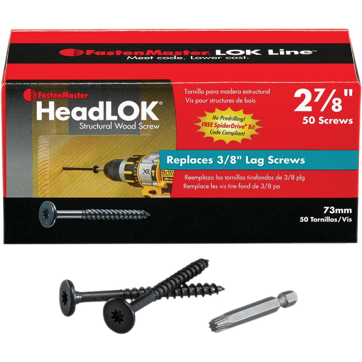 FastenMaster HeadLok 2-7/8 In. Structural Wood Screw (50-Count)