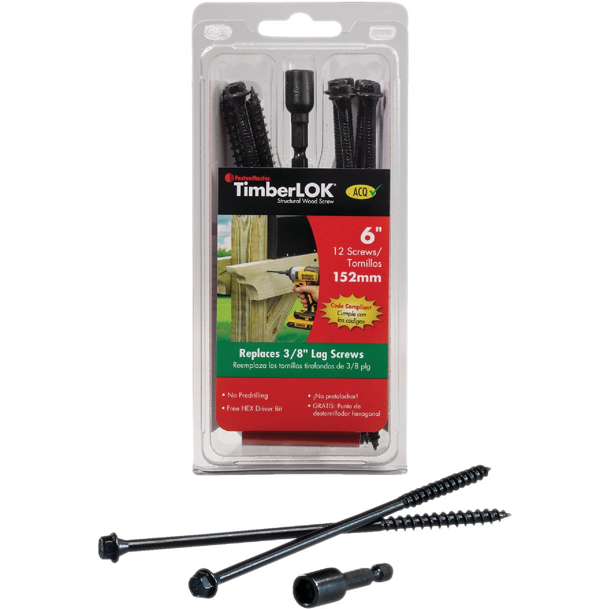 Fastenmaster Timberlok 6 In. Countersunk Hex Washer Structure Screw (12 Ct.) Image 4