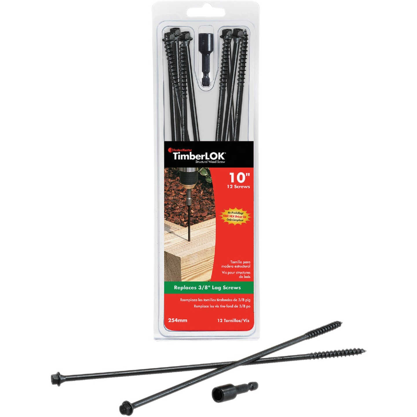 Fastenmaster Timberlok 10 In. Countersunk Hex Washer Structure Screw (12 Ct.) Image 3