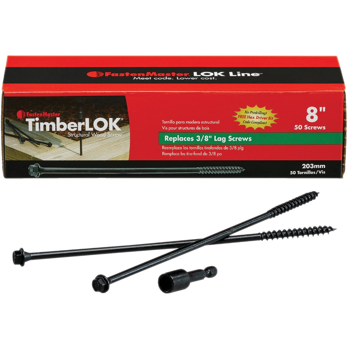 Fastenmaster Timberlok 8 In. Countersunk Hex Washer Structure Screw (50 Ct.) Image 3