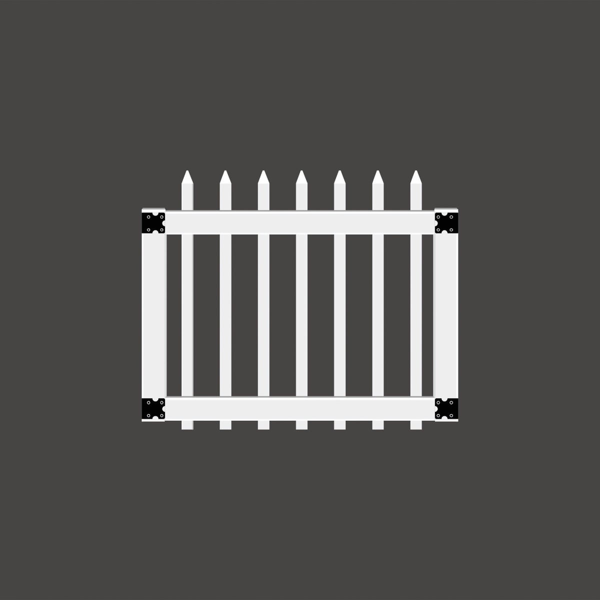 41-1/2 In. W. x 3 Ft. H. Spaced White Vinyl Picket Gate