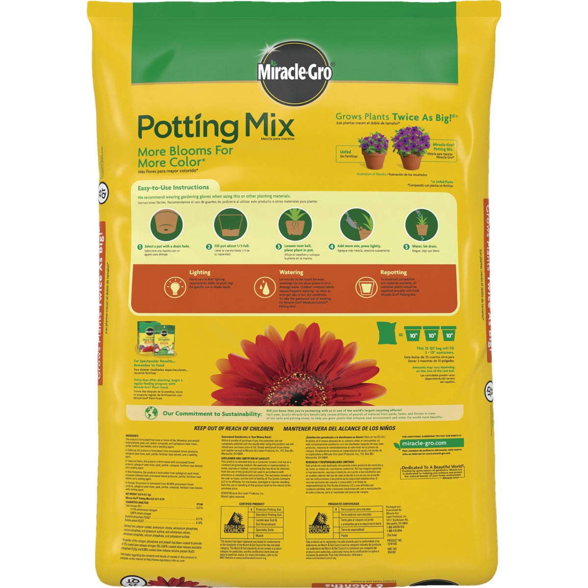 Miracle-Gro 25 Qt. Container Plant Potting Mix Image 2