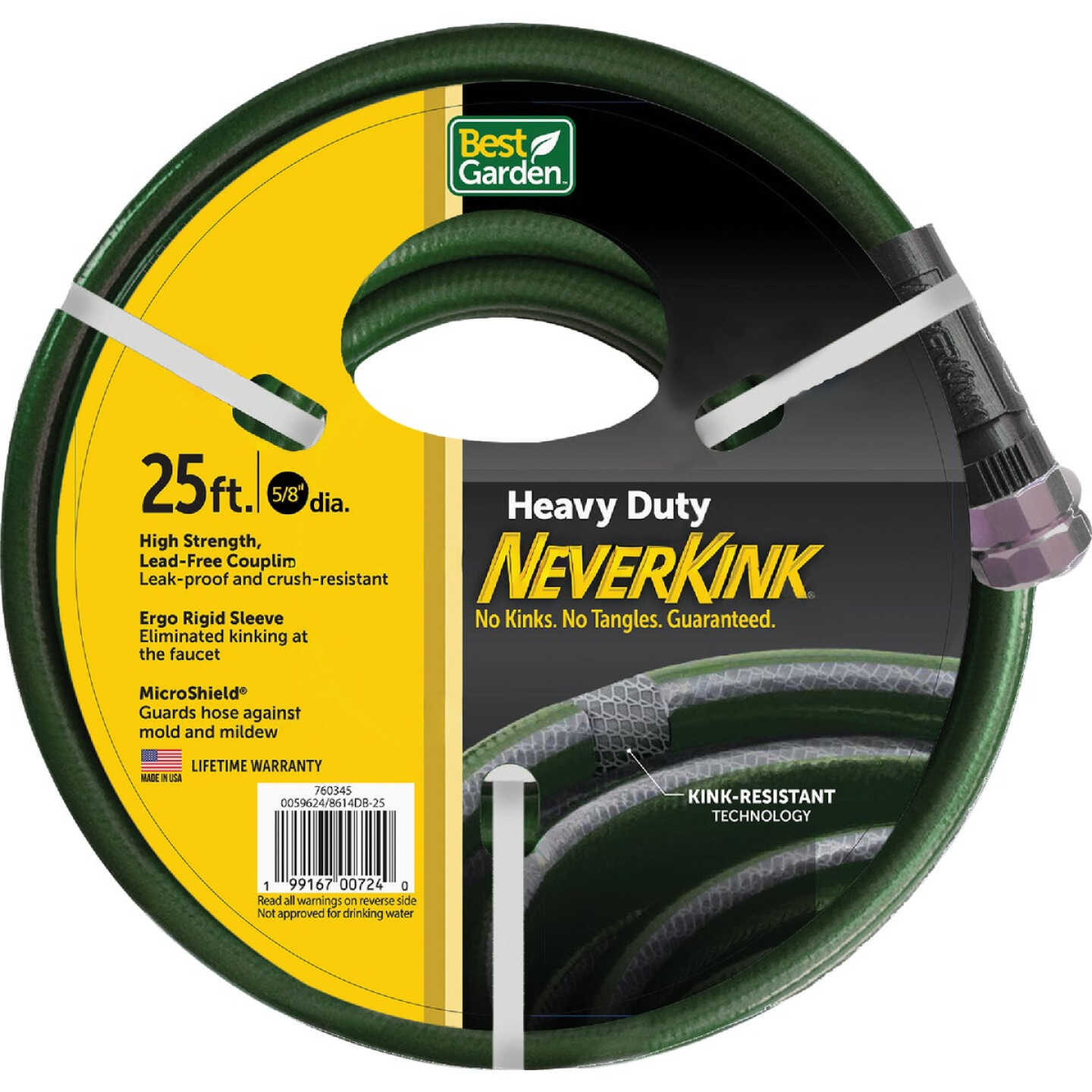 Best Garden NeverKink 5/8 In. Dia. x 25 Ft. Heavy Duty Garden Hose Image 1