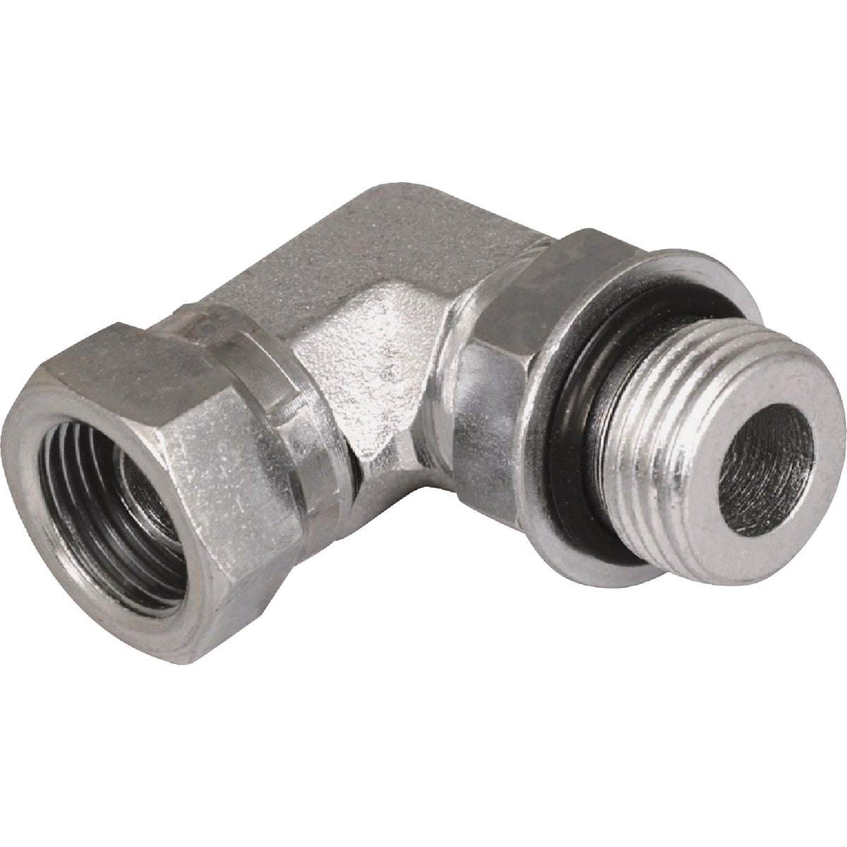 Apache 5/8 In. Male O-Ring x 1/2 In. Female Pipe Swivel 90 Deg Hydraulic Hose Adapter