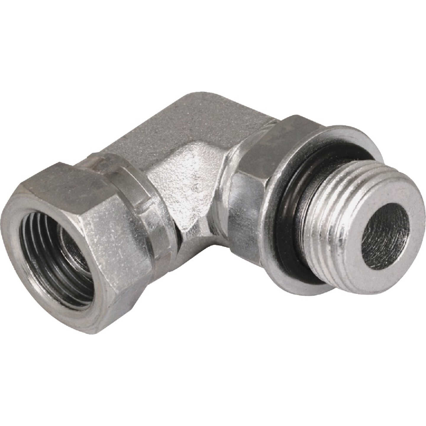 Apache 5/8 In. Male O-Ring x 1/2 In. Female Pipe Swivel 90 Deg Hydraulic Hose Adapter Image 1