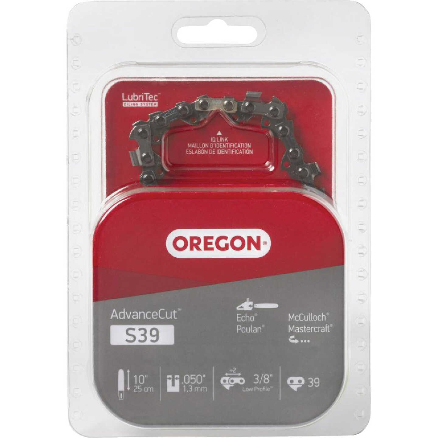 Oregon S39 AdvanceCut Saw Chain for 10 in. Bar - 39 Drive Links - fits Echo, Poulan, McCulloch, Makita, Dolmar and more Image 1