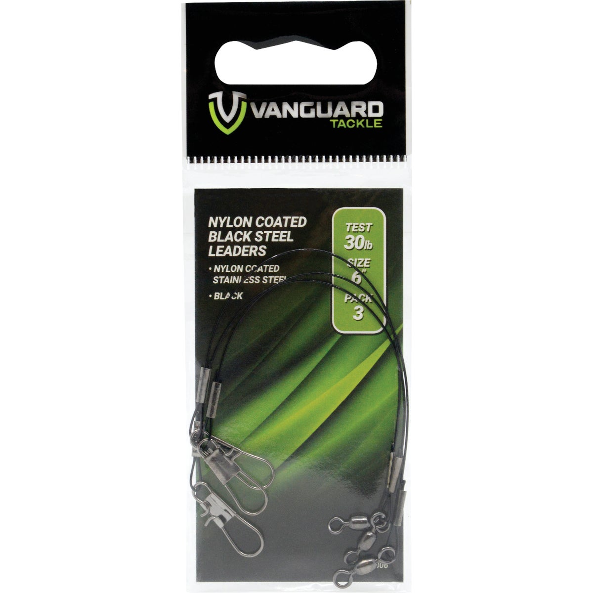Vanguard 30 Lb. 12 In. Nylon Coated Black Steel Leader (3-Pack)