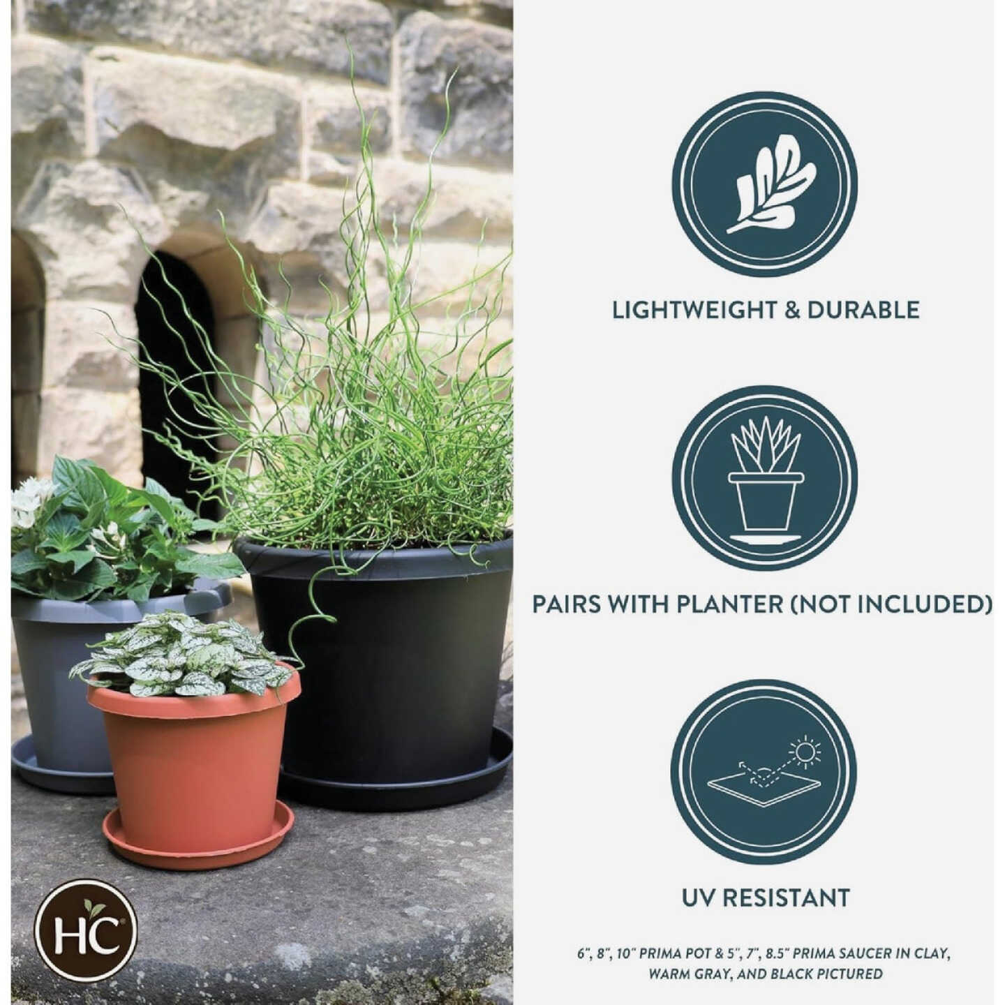 HC Companies 20 In. Stone Classic Saucer Image 3