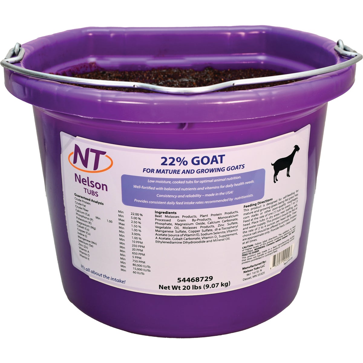 Nelson Tubs 22% Goat 20 Lb. Feed Supplement Image 1